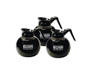 Bunn Glass Coffee Pot Decanter/Carafe – Set of 3 – Black – Regular – 12 Cup Capacity