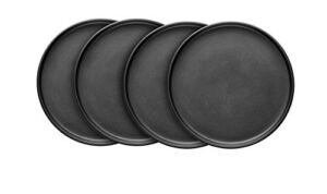 Stone Lain Stoneware Round Dinner Plates Set, Black Matte