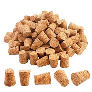 Owevvin 100 Pieces #7 Tapered Cork Plugs, Premium Blank Wine Corks Wine Stoppers Replacement Corks, 0.8 x 0.6 x 1 Inch