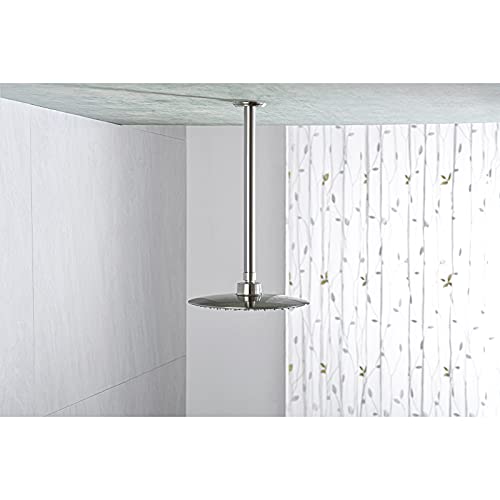 Anpean 12 Inch Shower Arm and Flange Brushed Nickel, Ceiling Mounted Shower Arm for Rain Shower Head | The Storepaperoomates Retail Market - Fast Affordable Shopping