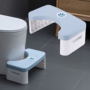 Folding Toilet Stool, Foldable Poop Stool with Fragrance Position, Bathroom Potty Step Stool, Poop Stool | Bathroom Accessories for All Ages | Sitting Posture Foot Stool