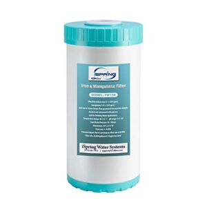 iSpring FM15B Iron and Manganese Reducing Replacement Filter Cartridge for Whole House Water Filtration System WGB21BM, 1 Count (Pack of 1), 10″x4.5″ High Capacity