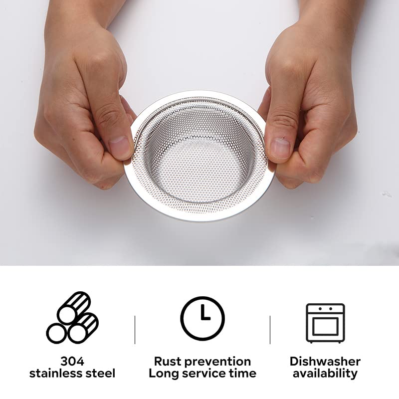 2PCS Kitchen Sink Strainer, Stainless Sink Drain Strainer Basket with Handle, Rust-Free Steel Food Catcher for Most Kitchen Sinks with Large Wide Rim 4.33″ Diameter | The Storepaperoomates Retail Market - Fast Affordable Shopping