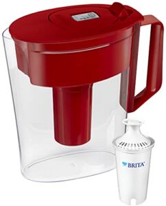 Brita Small 5 Cup Water Filter Pitcher with 1 Standard Filter, BPA Free – SOHO, Red