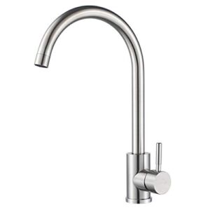 Kohonby Single Handle High Arc Kitchen Faucet Stainless Steel Brushed Nickel,Commercial Single Hole Kitchen Sink Faucet,Modern One Hole Bar Sink Faucet