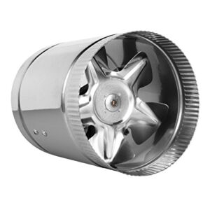 TerraBloom 6″ (150mm) Inline Fan – 240 CFM, Metal Duct Fan, ETL Listed, Pre-Wired 6 FT Grounded Cord – Great for Grow Tent Exhaust and Intake, Register Booster for 6 Inch Ducts