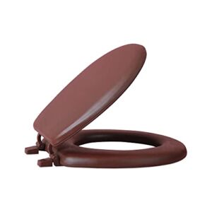 Soft Standard Vinyl Toilet Seat, Chocolate – 17 Inch Soft Vinyl Cover with Comfort Foam Cushioning – Fits All Standard Size Fixtures – Easy to Install Fantasia by Achim Home Decor
