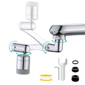 Rotating Faucet Extender Upgrade 1440°Universal Swivel Faucet Aerator with 2 Modes, Robotic Arm Splash Filter Faucet Extender Adjustment Bathroom Sink Faucet Bubbler