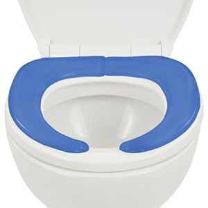 Vive Gel Toilet Seat Cushion Cover – Fits Elongated and Standard Toilet Models – Adhesive Padded Cushions for Pressure Relief (Blue)