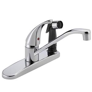 Peerless Single-Handle Kitchen Sink Faucet with Integrated Side Sprayer, Chrome P114LF