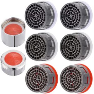 iFealClear Faucet Aerator Insert Set, Flow Retrictor Insert Aerator Replacement Parts, Male and Female Faucet Bubbler, Water Saving Faucet Aerator with Gasket for Kitchen and Bathroom, 8 Pack