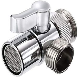 Polished Chrome Brass Sink Valve Diverter Faucet Splitter for Kitchen,Handheld Showerhead or Bathroom Sink Faucet Replacement Part Faucet to Hose Adapter Splitter Part M22 X M24