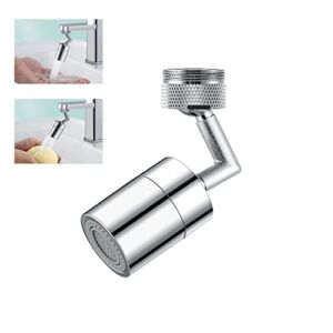 720° Universal Splash Filter Faucet Rotating, 720 Degree Rotatable Faucet Sink Adapter Sprayer Head, Faucet Extender for Bathroom Aerator with Double O-Ring 2 Water Outlet Modes