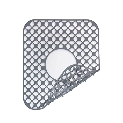 Sink Protectors for Kitchen Sink, SCITURE Sink Mats for Kitchen Stainless/Ceramic Sinks, Folding Non-slip Kitchen Sink Mat, Heat Resistant Silicone Sink Mat (1 Pcs, Grey, 13.58 ”x 11.6 ”) | The Storepaperoomates Retail Market - Fast Affordable Shopping
