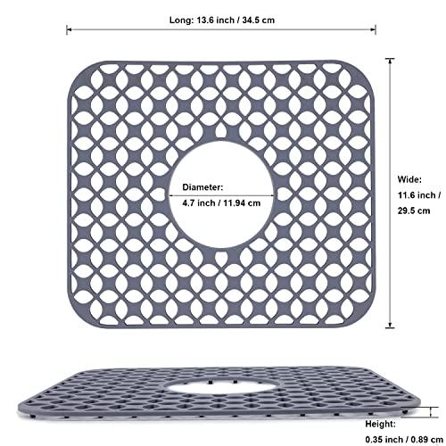 Sink Protectors for Kitchen Sink, SCITURE Sink Mats for Kitchen Stainless/Ceramic Sinks, Folding Non-slip Kitchen Sink Mat, Heat Resistant Silicone Sink Mat (1 Pcs, Grey, 13.58 ”x 11.6 ”) | The Storepaperoomates Retail Market - Fast Affordable Shopping