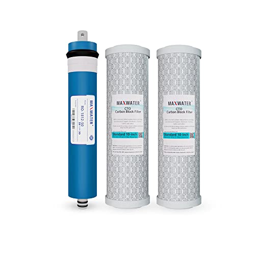 Combo Pack RO Set for GXRM10G, GXRM10RBL 50GPD Compatible Filters for GE FX12P FX12M Replacement Filters, 2 Carbon Filters and 1 RO Membrane Max Water Reverse Osmosis Water Filter | The Storepaperoomates Retail Market - Fast Affordable Shopping