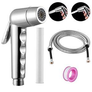 XYCING Filtered Handheld Bidet Sprayer Head with PP Cotton Filter and Hose, Brass Core Water Control Valve, 4 Modes Adjustable Water Pressure Toilet Sprayer and Hand Shower, Bathroom Jet Spray Kit