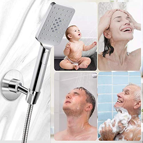 SouLips Stainless Steel Shower Head Holder, 360° Adjustable Adhesive Handheld Bathroom Shower Head Bracket, Metal Shower Spray Holder Wall Mount No Tools Needed Brushed SUS 304 Steel Holder, Silver | The Storepaperoomates Retail Market - Fast Affordable Shopping