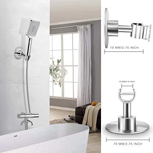 SouLips Stainless Steel Shower Head Holder, 360° Adjustable Adhesive Handheld Bathroom Shower Head Bracket, Metal Shower Spray Holder Wall Mount No Tools Needed Brushed SUS 304 Steel Holder, Silver | The Storepaperoomates Retail Market - Fast Affordable Shopping