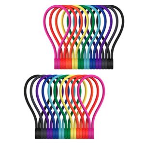 SMART&COOL Reusable Silicone Magnetic Cable Ties for Bundling and Organizing, Holding Stuff, Book Markers, Fridge Magnets, or Just for Fun, Assorted Color, 7.16” (20-Pack, Multi)