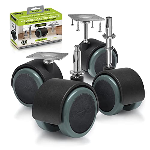Slipstick CB681 2 Inch Floor Protector Rubber Caster Wheels (Set of 4) 5/16 Inch Stem or Top Plate Mounting Options – Black/Gray Green | The Storepaperoomates Retail Market - Fast Affordable Shopping