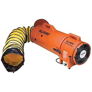 Allegro Industries-9533-15 32″ X 13 12″ X 14 12″ 831 cfm 13 hp 115 VAC 3 A Motor Polyethylene Com-Pax-Ial Blower with Canister and 8″ X 15′ Duct