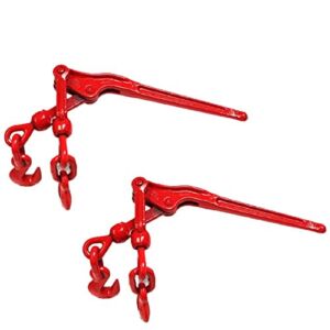 DC Cargo Mall 2 Lever Binders 5/16 Inch – 3/8 Inch | Tie-Downs for Grade 70 Transport Chain 5/16 Inch | 5,400 Working Load Limit | Lever Chain Binders