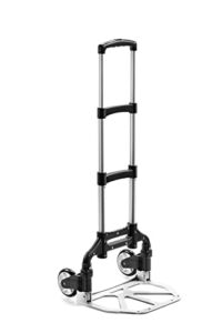 Caflower Folding Hand Truck, Aluminium Portable Folding Trolley with 3-Position Folding Pulley Handles, Load Capacity 175 lbs for Home, Office and Travel Use. (Aluminum+PVC Wheels)