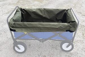UpBloom Wagon Liner & Cover. Patent Pending – Heavy Duty Water Resistant Repellent Distressed Fabric with Easy Unloading Handles. Fits Most Utility Carts/Collapsible Wagons/Wheelbarrow Styles (Medium)