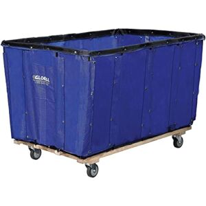 GLOBAL INDUSTRIAL Vinyl Basket Bulk Truck, 24 Bushel, Blue, 53-1/4 inchL x 36-1/4 inchW x 30-1/2 inchH
