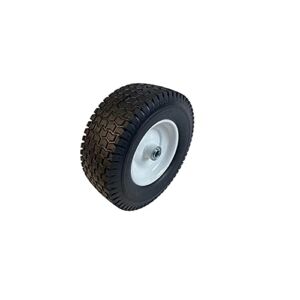 Steel Workers Heavy Load Flat Free Extra Wide Wagon and Wheelbarrow Tire and Wheel (11-34 Diameter and 4 Width), Multicolor