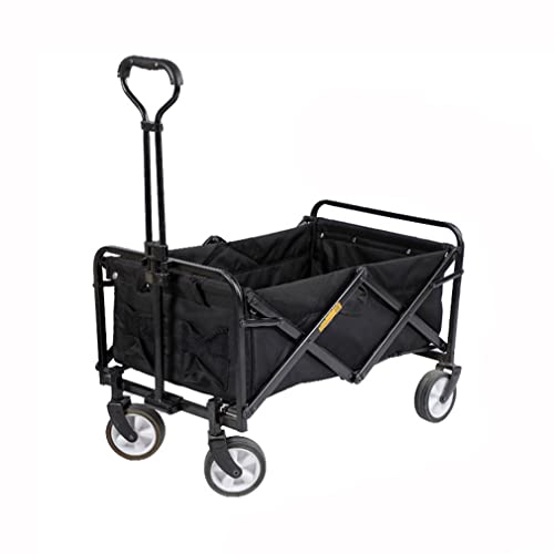 ZZZR Portable Folding Wagon with Drink Holders Garden Cart for Picnic Shopping Camping, Adjustable Handle, 360° Universal Wheel, Bearing About 60kg/130lbs | The Storepaperoomates Retail Market - Fast Affordable Shopping