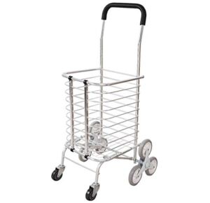 ZSCLLCQ Hand Trucks Folding Shopping Cart, Portable Stair Crawling Grocery Cart with Rotating Wheel, Foldable Frame, 177 Lb Capacity Trolleys