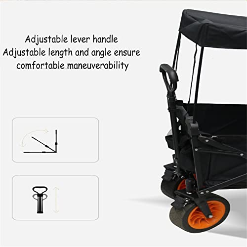 ZZCX Foldable Car Wagon with Removable Awning, Bag, Handle and Wheel Adjustable Foot Brake in One Step for Shopping Camping Gardening Sporting Events,A | The Storepaperoomates Retail Market - Fast Affordable Shopping