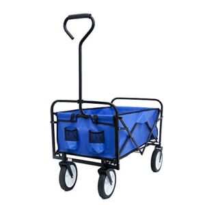 Versatile and Practical Folding cart, Foldable high Capacity Beach cart, 40.5″ LX 21.26″ DX 46.46″ H, Suitable for Outdoor, Garden, Beach and Shopping. (Blue)