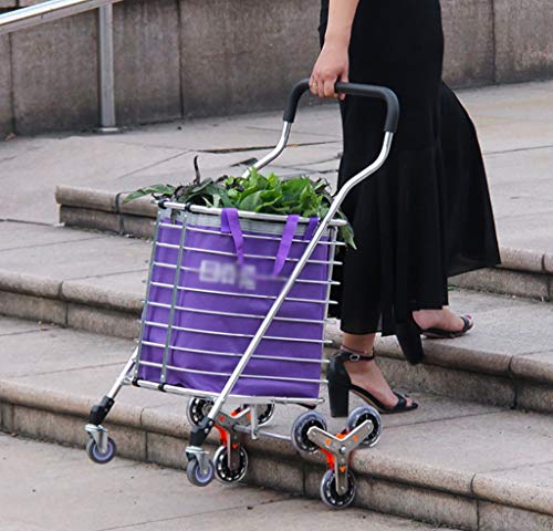 ZSCLLCQ Hand Trucks Folding Shopping Cart Portable Groceries, Practical Lightweight Stairs, Detachable Tarpaulin Bag, Aluminum Grocery Turntable Shopping Trolleys/B | The Storepaperoomates Retail Market - Fast Affordable Shopping