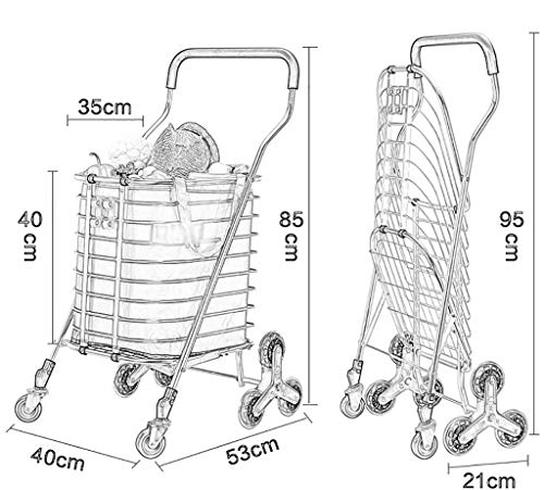 ZSCLLCQ Hand Trucks Folding Shopping Cart Portable Groceries, Practical Lightweight Stairs, Detachable Tarpaulin Bag, Aluminum Grocery Turntable Shopping Trolleys/B | The Storepaperoomates Retail Market - Fast Affordable Shopping