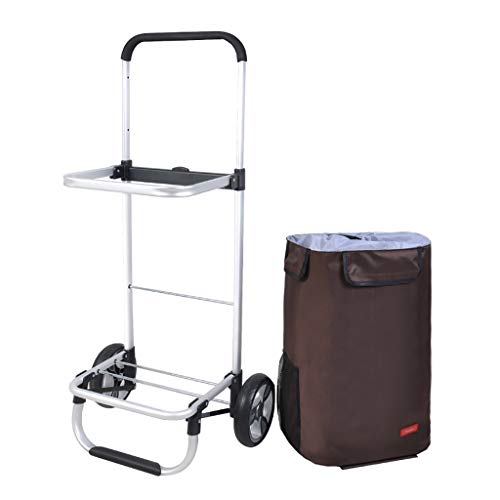 ZSCLLCQ Hand Trucks Push Car Weight 25Kg Capacity 40L Aluminum Alloy 17Cm Wheel Folding Handle Adjustable Trolleys/C | The Storepaperoomates Retail Market - Fast Affordable Shopping