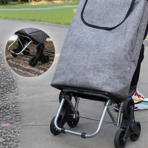 ZSCLLCQ Hand Trucks Household Grocery Shopping Cart, Folding Portable Stair Climbing Trolley, Portable Shopping Cart, Metal Frame Folding Shopping Trolleys/B | The Storepaperoomates Retail Market - Fast Affordable Shopping