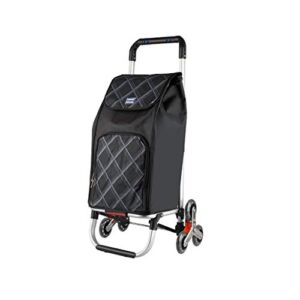 ZSCLLCQ Hand Trucks Stair-Climbing Shopping Cart, Folding Trolley Cart, Household Aluminum Alloy Trolley Trailer, Multifunctional Luggage Cart with Wheels Trolleys/Black