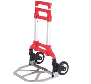 ZSCLLCQ Hand Trucks Small Portable Folding Luggage Cart Trailer Cart Pull Cargo Trolley Truck to Carry Shopping Cart Support Trolleys/Red