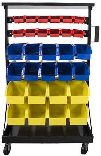 Erie Tools TLPB04 60 Parts Bin Storage Shelving with Locking Wheels for Shop Garage or Home Storage | The Storepaperoomates Retail Market - Fast Affordable Shopping