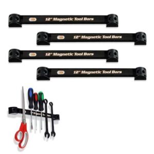 4pc Heavy-Duty 12″ Magnetic Tool Organizer Racks – The Most Efficient Tool Storage Method!
