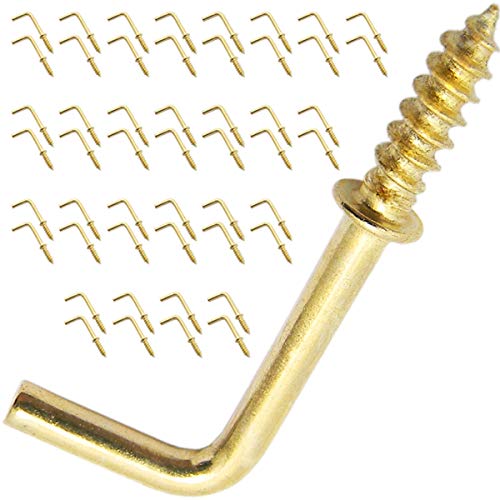 Shells 50PCS Gold Color Copper Plated Metal Right-Angle Hooks 7 Shape Screw Hooks Self-Tapping Screws Hooks L Shape Hooks 0.8 Inch 1/2# | The Storepaperoomates Retail Market - Fast Affordable Shopping