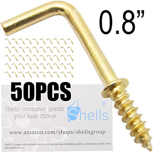 Shells 50PCS Gold Color Copper Plated Metal Right-Angle Hooks 7 Shape Screw Hooks Self-Tapping Screws Hooks L Shape Hooks 0.8 Inch 1/2# | The Storepaperoomates Retail Market - Fast Affordable Shopping