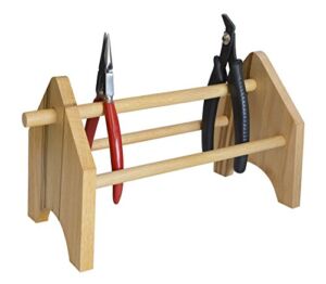 Wooden Rack for Pliers Cutters Storage Jewelry Making Bench Tool Organizer