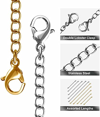 ZLYY 2-Pack Extender/Safety Chain Extender Necklace Bracelet Lobster Lock 3″ or 6″ (Color : Gold, Size : 3″) | The Storepaperoomates Retail Market - Fast Affordable Shopping