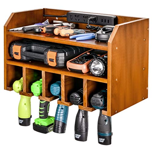 XCSOURCE Power Tool Organizer Storage, Drill Holder Wall Mount Drill Charging Station, Garage Tool Wall Cabinet Storage, Wood Cordless Drill Tool Organizer for Workshop Workbench (Easy Assembly) | The Storepaperoomates Retail Market - Fast Affordable Shopping