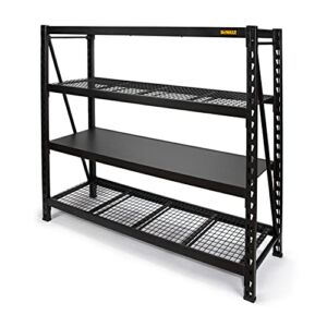 DEWALT 6-Foot Tall, 4 Shelf Steel Wire Deck Industrial Storage Rack, Adjustable for Custom Workshop/Garage Storage Solutions, Total Capacity: 10,000 lbs. (DXST10000BLK)