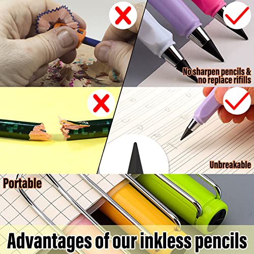 Everlasting Pencil, Ablink 6 Pcs Inkless Magic Pencil Eternal with Eraser, Infinity Reusable Pencil for Writing, Drawing, Sustainable Pencil for Home, Office, School | The Storepaperoomates Retail Market - Fast Affordable Shopping